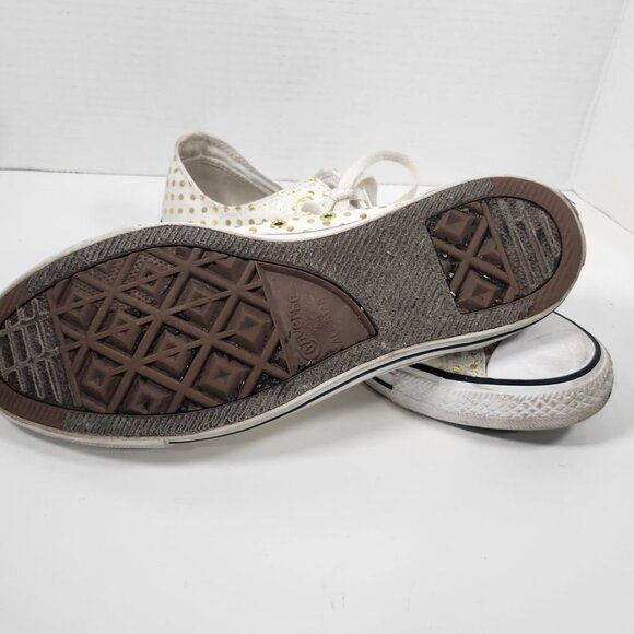 Converse Chuck Taylor All Star Gold/White Polka Dot Sneakers Size 12 - Picture 3 of 7